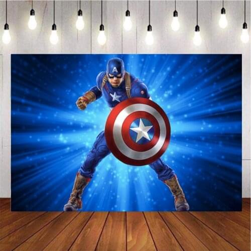 Customize Cartoon Captain Hero Photography Background Live Backdrop Children Birthday Party Decoration Tapestry Photo Studio
