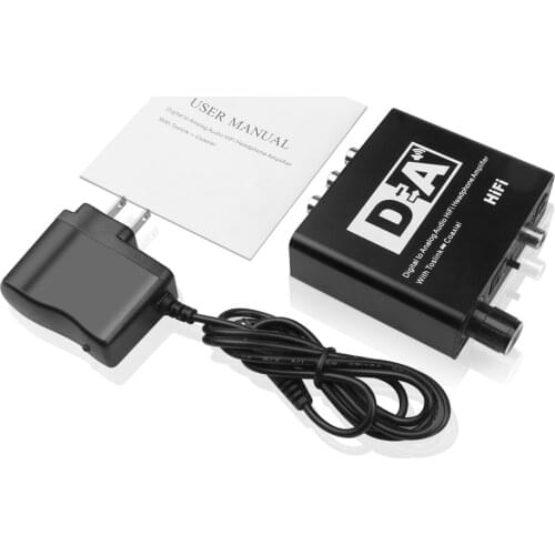 Caldecott Digital to Analog Audio Adapter Converter DAC Optical Toslink Coaxial Toslink Bi-directional Switch RCA 3.5mm Jack