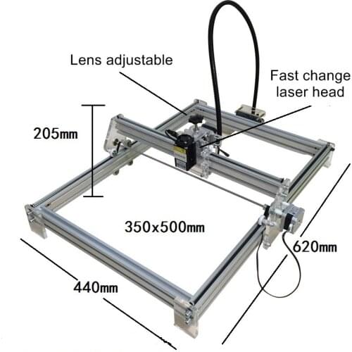 Disassembled LY 2500mw Blue Violet Laser Engraving Machine Laser Engraver 35*50cm size