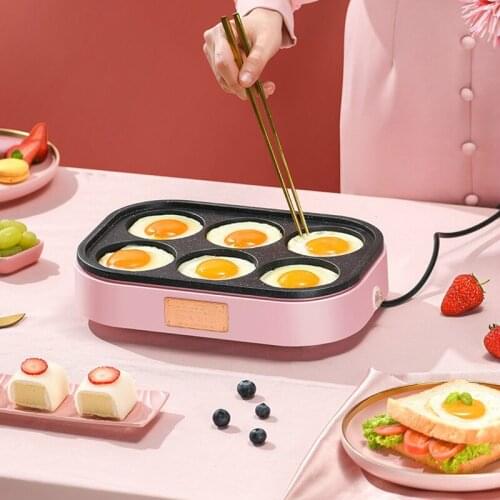 Six-Hole Breakfast Frying Pot Pan Thickened Omelet Pan Non-stick Egg Pancake Steak Pan Multi-Function Wheel Pancake Pan