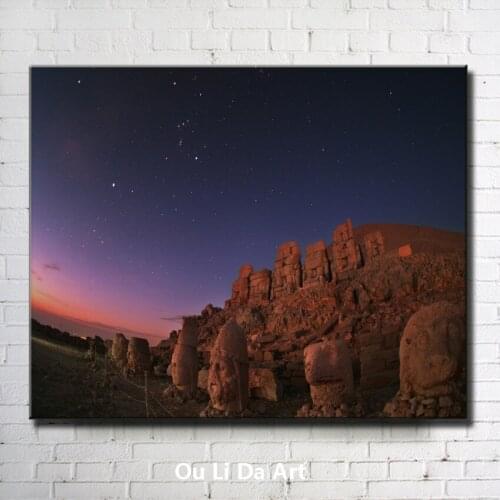 Blue sky star stone statues landscape canvas printings oil painting printed on canvas home wall art decoration pictures