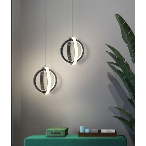 Nordic bedroom bedside single head led chandelier simple modern personality ring light luxury restaurant Chandelier