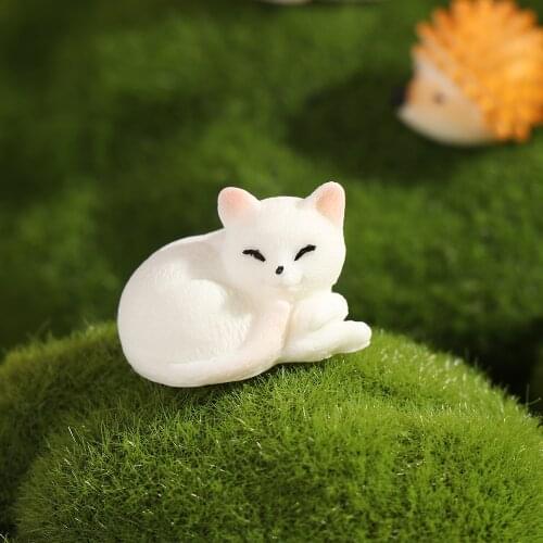 Resin Crafts Micro Landscape Doll House Ornament Moss Terrarium Miniature Rabbit Deer Chicken Duck Animals Figurines