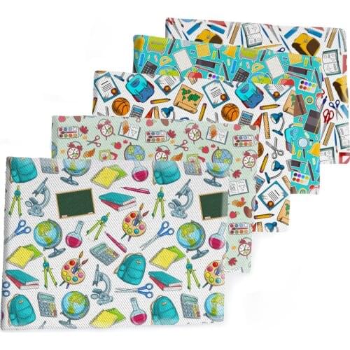 Fabric Back to School Printed Polyester Cotton Twill Fabric Patchwor Printed 50*145CM