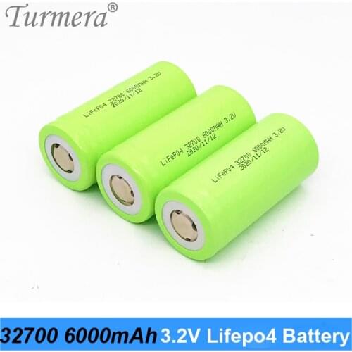Turmera 3.2V 32700 Lifepo4 Battery 6000mAh 33A 55A High Current for for Electric Boat Uninterrupted Power Supply and Solar Panel