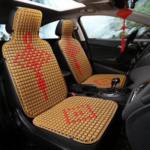 Universal Summer Car Seat Cool Cushion PVC Beaded Massage Automobile Chair Cover With Soft Waist Mat Breathable Durable 1Pcs