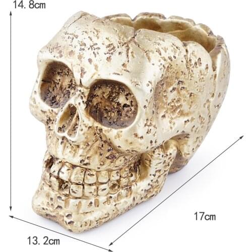 Gothic Retro Human Skull Head Flower Pot Planter Bed Box Container Home Bar Decor Tabletop Decoration Ornaments