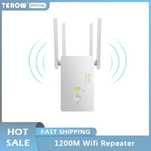 Wifi Repeater Dual Band 2.4G / 5G 1200Mbps Wireless Wifi Extender Router Wifi Signal Amplifier Signal Booster Wi Fi Access Point