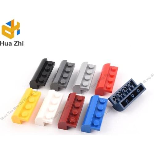10PCS 6081 Brick Curved 2 x 4 x 1 1/3 with Curved TopBuilding Blocks Parts MOC DIY Education Build Toys Brick
