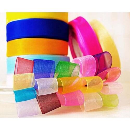 4Rolls 50mm Width 50Yards/Roll Chiffon Ribbon Wire Wedding Party Home Decoration Gift New Year Christmas DIY Material Supplies
