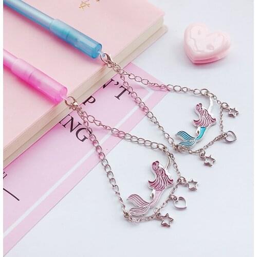 40 pcs/lot Creative Mermaid Pendant Gel Pen Cute 0.5mm black ink Neutral Pen School writing Supplies Promotional Gift