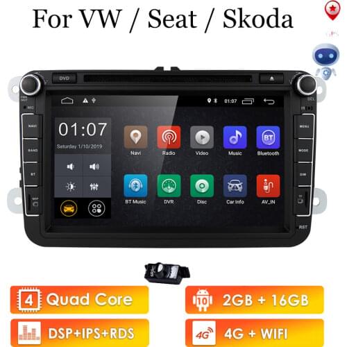 8" Android 10.0 IPS DSP Car DVD Radio Stereo GPS Multimedia for Volkswagen VW Passat B6 Golf Tiguan Car Navigation USB Bluetooth
