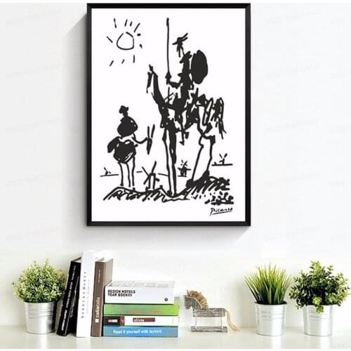 Abstract Don Quixote Canvas Painting Retro Print Wall Art Posters Wall Pictures For Living Room Home Decor Painting Pictures