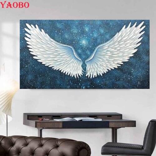 Diamond painting Angel wings Wall Sticker DIY diamond embroidery 5D square/round drill diamond mosaic picture of rhinestone