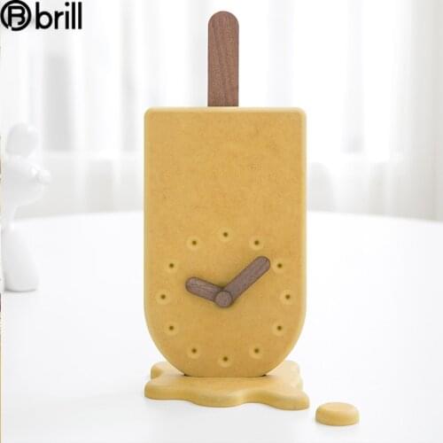 American Silent Cartoon Wall Clock Kids Wall Clock for Children Room Table Clock Personalized Ice Cream Decoration Reloj Pared