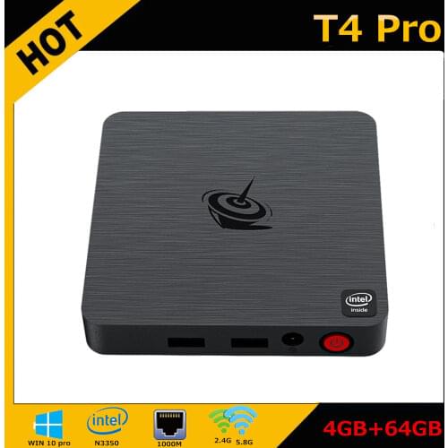 Beelink Mini PC T4 Atom x5-Z8500 Windows 10 Office Desktop Computer 4GB 64GB 2.4G/5G WiFi BT4.0 Super Smart Gaming Mini Computer