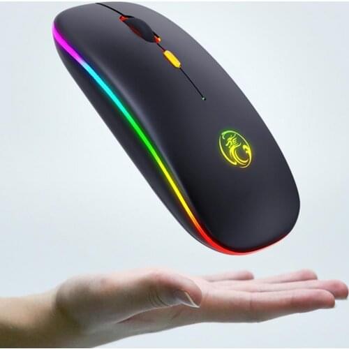 IMICE Wireless Mouse Rechargeable Bluetooth Dual Mode Mute Luminous Ergonomic Gaming Mouse for PC Computer Laptop