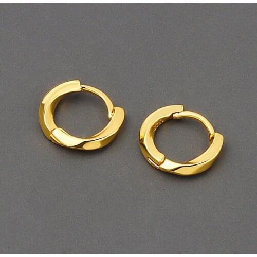 Binmonray 925 Sterling Silver Minimalism Glossy Circle Small Ear Buckle Female Temperament Versatile Wild Woman Girl Ear Jewelry