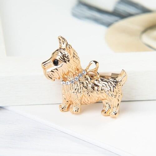 Lovely Dog Shape Brooch Mini Animal Lapel Collar Pin Fashion Rhinestone Brooch Women Girls Party Jewelry Gift