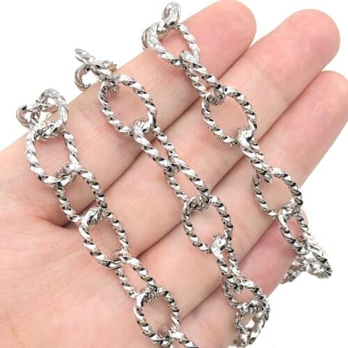 1Meter New Stainless Steel O Shape Necklace Bulk Cable Link Chain For Diy Jewelry Making Chain Wholesale Supplier