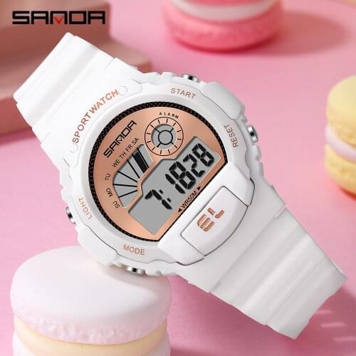 SANDA Fashion Sport Watch Women 50M Waterproof Girls Ladies Watches Student Digital Wristwatch LED Girl Clock Relogio Feminino