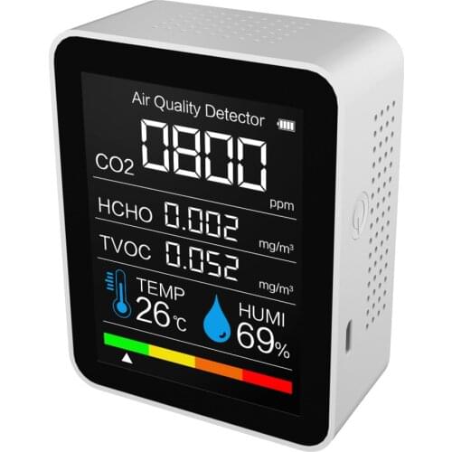 CO2 Detector TVOC Formaldehyde Detector HCHO Air Quality Detector Intelligent Air Detector Temperature Humidity Sensor Tester