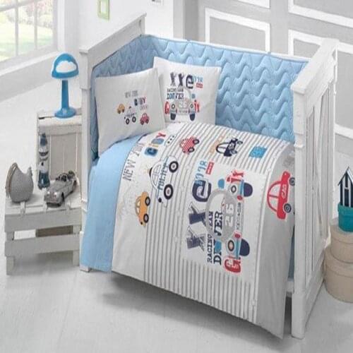 Made in Turkey STREET Infant Baby Crib Bedding Bumper Set For Boy Girl Nursery Cartoon Animal Baby Cot Cotton Soft Antiallergic