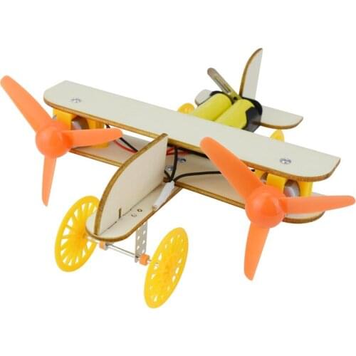 Science Experiments Childrens Educational Tecnologia diy kit Double propeller electric taxi aircraft Self-assembly steam toys