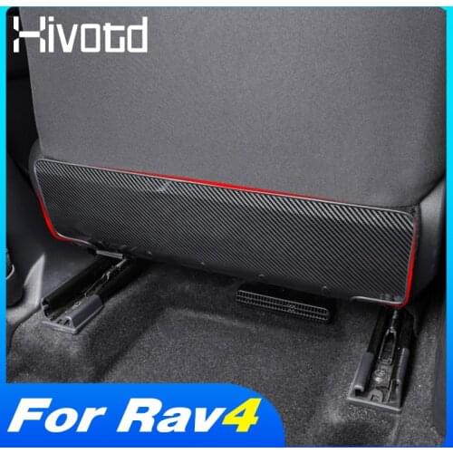 For Toyota Rav4 2019-2021 Accessories Rear Car Seat Anti-Kick Protection Pedal Cover ABS Carbon Fiber Interior Decoration Parts