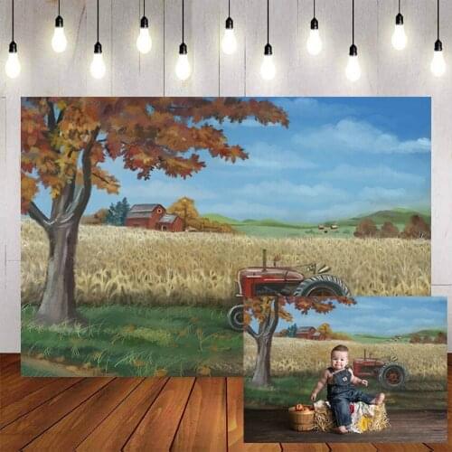 Mehofond Photography Background Hand-Painted Oil Painting Style Farm Baby Child Portrait Birthday Backdrop Photo Studio Props
