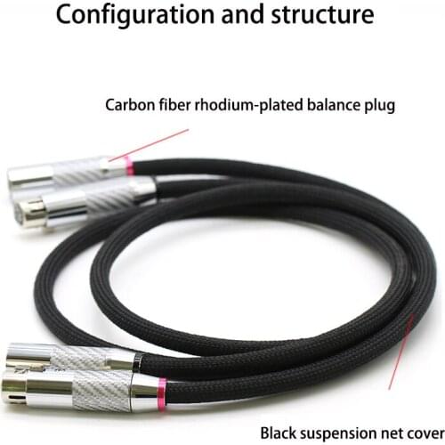 Hifi QED Signature Silver Plated XLR Audio Cable Carbon Fiber 3pin XLR plug Connector Hifi XLR Interconnect Cable