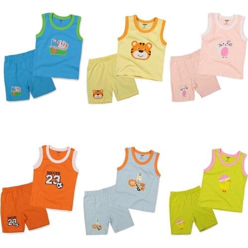 Hooyi Baby Girl Clothes Sets 100% Cotton Sleeveless Newborn Tank Top Hot Shorts Panties Infant Singlet Boy Clothing Suit T-Shirt