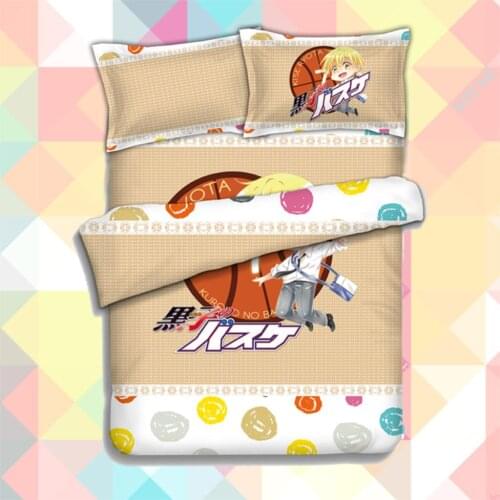 New Anime Cartoon Kuroko no Basuke Quilt Cover Soft Printed Bedding Set With Pillow Cases Bed Sheet Duvet Cover Set 4pc 151229