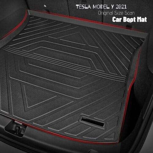 Car Rear Trunk Mat For Tesla Model Y 2021 Accessories Waterproof Car Boot Mat TPE Cargo Liners Non-Slip Protection Cover