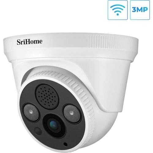 Sricam SH030 3.0MP Dome IP Camera H.265 Security CCTV Wifi Camera Two Way Audio Alarm Push Video Surveillance Work On NVR Camera