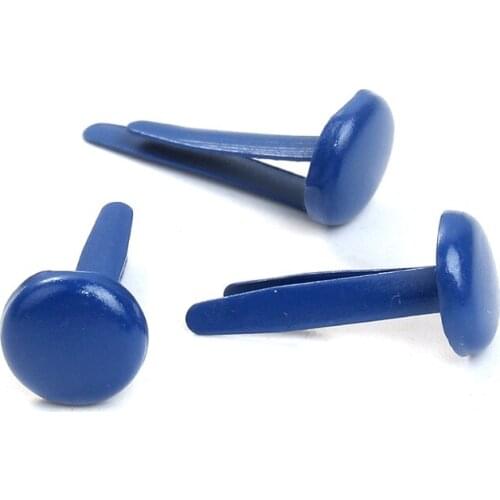 Mini Metal Brads Scrapbooking Embellishment for DIY Craft Jewelry Making Findings Round Dark Blue 15x8mm 20PCs