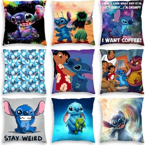 Cartoons Lilo & Stitch Series pillowcase lovely Anime Stitch Pillow pillowcase Childrens room interior decoration pillowcase