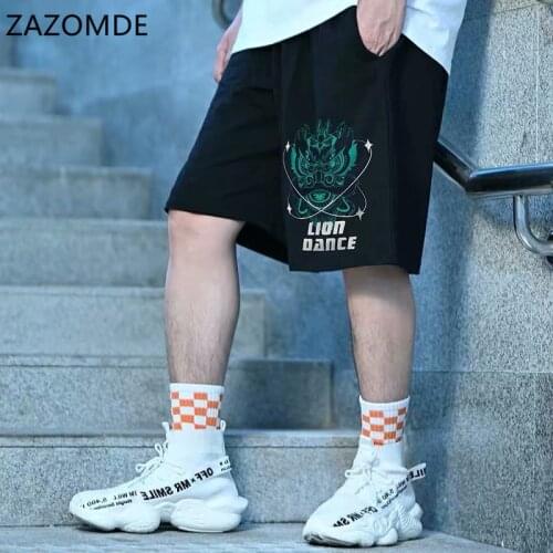 ZAZOMDE Hip Hop Shorts Streetwear Oversized Men Summer Thin Casual Fashion Trend Loose 5-point Beach Sports middle Pants M-8XL