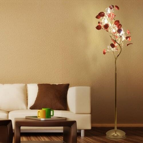 French Living Room crystal Floor Lamps G4 Ceramics wedding rose Xmas tree lamp Big gold Floor Lights for study led Stand Lamps