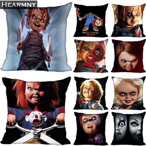 Custom Decorative Pillowcase Chucky TV Childs Play Square Zippered Pillow Cover Satin Soft Fabric 35X35,40x40,45x45cm(One Side)