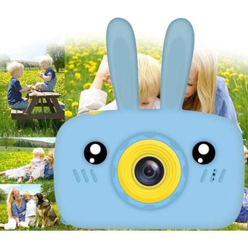 New 1080P Rabbit Ear Digital Mini Camera Kids Cartoon Cute Camera Photo Toys Outdoor Photography Props for Child Birthday Gift