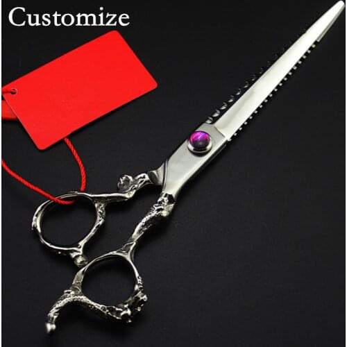 Customize professional japanese 7 inch Dragon shears pet dog grooming hair scissors cutting haircut berber hairdressing scissors