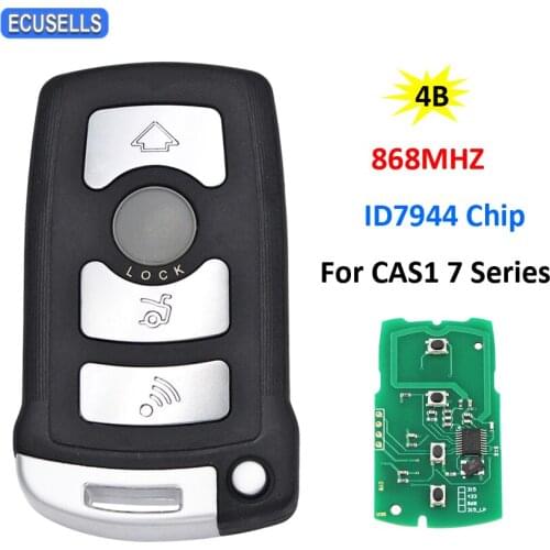 Full Complete 4 Button Remote Smart Car Key 868MHZ with ID7944 ID46 Chip For BMW CAS1 7 Series E65 E66 HU92 Uncut Blade