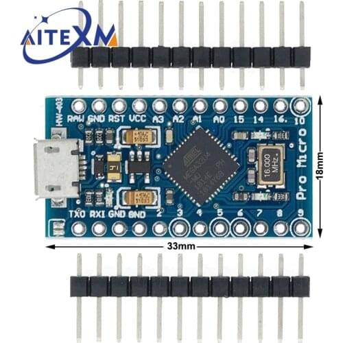 Pro Micro ATmega32U4 5V 16MHz Replace ATmega328 For arduino Pro Mini With 2 Row Pin Header For Leonardo Mini Usb Interface