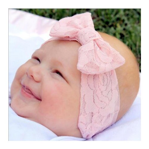 ON SALE 1PCS 2017 Lace Headband Solid Stretch Headbands For Kids Girls Bowknot Head Band Hair Accessories Summer bandeau bebe