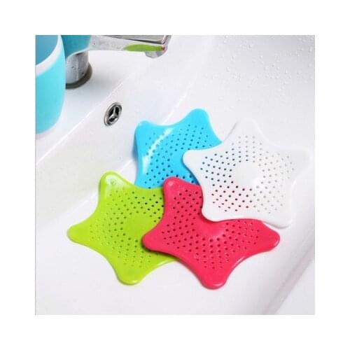 50pcs Creative Star Sewer Outfall Strainer Bathroom Sink Anti-blocking Floor Drain Kitchen Filter Gadget Bathroom Accessories
