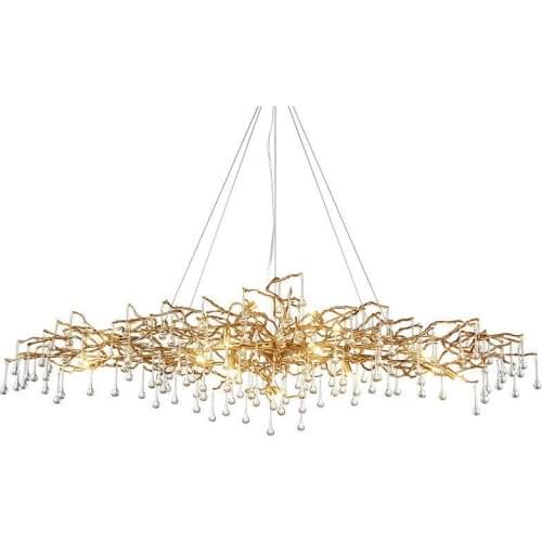 Art deco design modern large chandeliers copper lamp AC110V 220v luxury home decoration and projects lighting