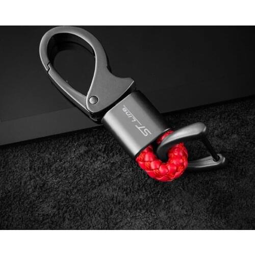 Car Styling Leather / Metal Car Emblem Key Ring Keychain For ford focus 2019 2020 vignale stline accessories With Logo Key Ring