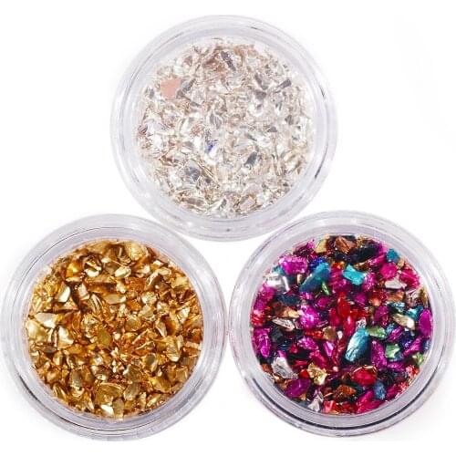 High quality fashion new hot mix broken glass gemstone rhinestone 3D nail art decoration DIY nail stone accessories tool