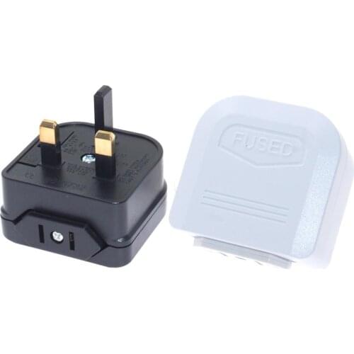 High Quality UK Converter With Fuse, US/Janpan/China 2 Flat Parallel Pin Plug To Singapore Malaysia Hongkong Socket Power Adapte